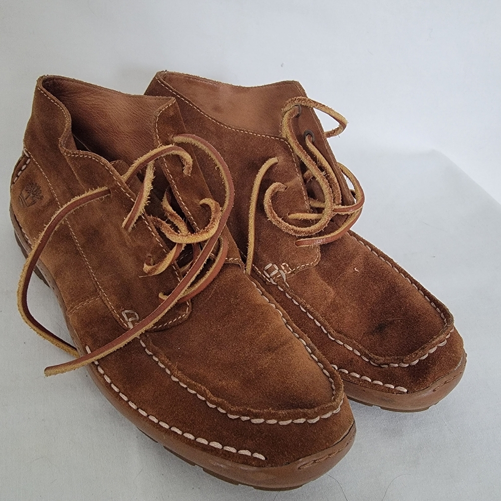 Timberland Brown Leather & Suede Chukka Boots with Moccasin Toe Size 9.5